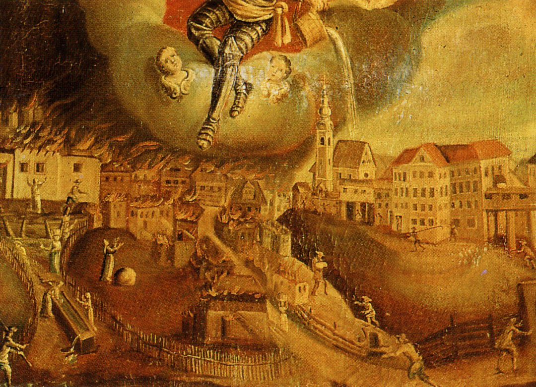 f1) Požar, 1761 (votivna podoba - cerkev v Studenčicah)
