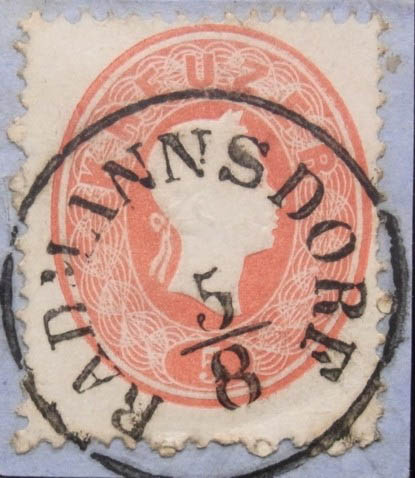 Poštni žig Radovljica, 1863 (ebay)