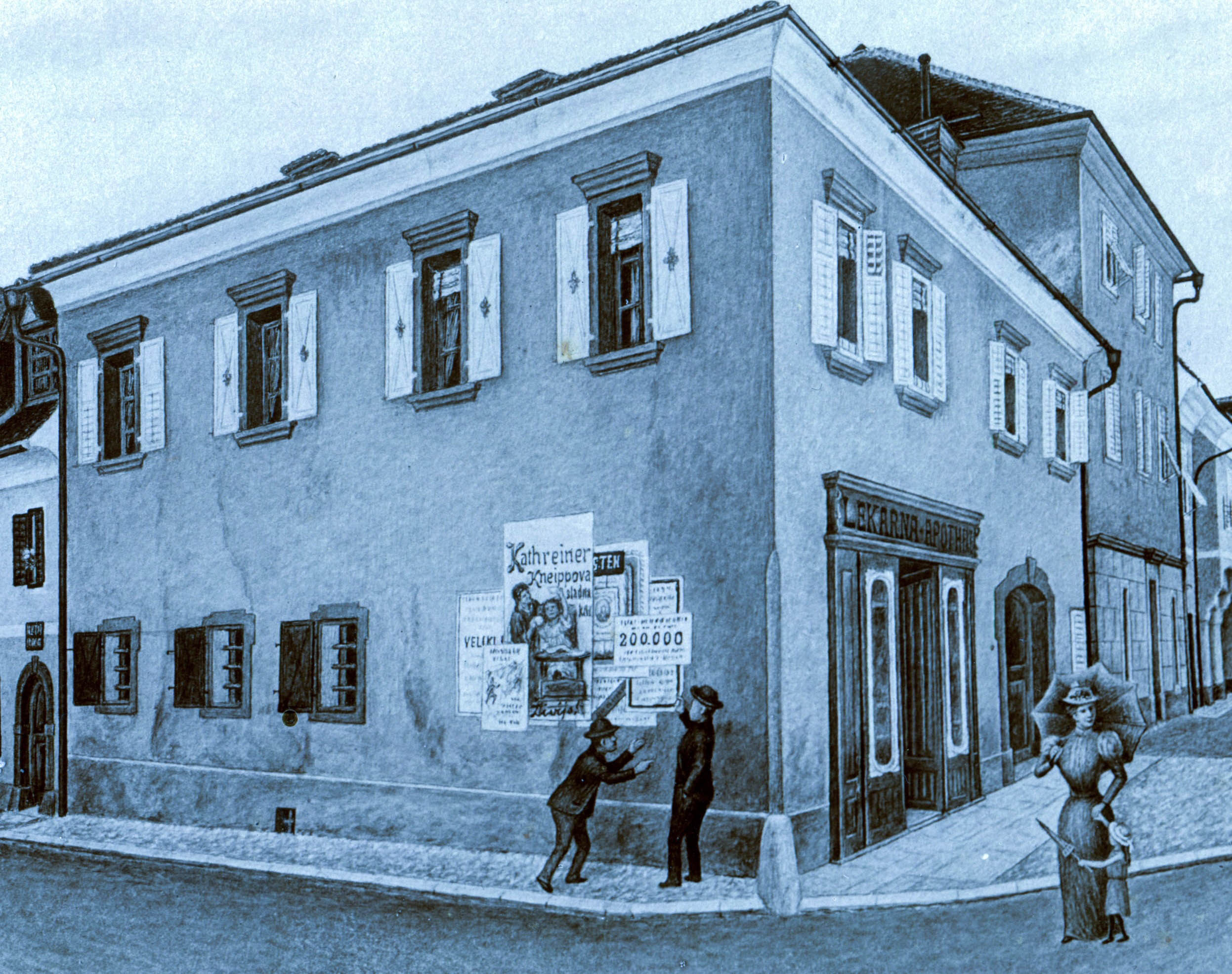 Lekarna - Apotheke, 1899
Vir: DAR (risba Franc Rojec)