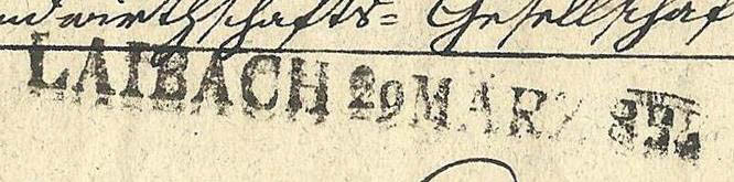 Poštni žig Ljubljana, 1834