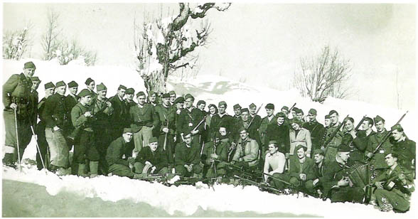 Borci jeseniško-bohinjskega odreda na Vogarju, 1943